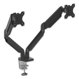 Platinum Series Dual Monitor Arm For 27" Monitors, 360 Deg Rotation, +85 Deg--20 Deg Tilt, 360 Deg Pan, Black, Supports 20 Lb