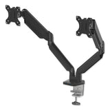Platinum Series Dual Monitor Arm For 27" Monitors, 360 Deg Rotation, +85 Deg--20 Deg Tilt, 360 Deg Pan, Black, Supports 20 Lb