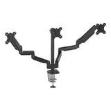 Platinum Series Triple Monitor Arm For 27" Monitors, 360 Deg Rotation, +85--20 Deg Tilt, 360 Deg Pan, Black, Supports 20 Lb