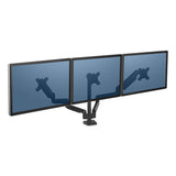 Platinum Series Triple Monitor Arm For 27" Monitors, 360 Deg Rotation, +85--20 Deg Tilt, 360 Deg Pan, Black, Supports 20 Lb