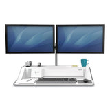 Lotus Dx Sit-stand Workstation, 32.75" X 24.25" X 5.5" To 22.5", White