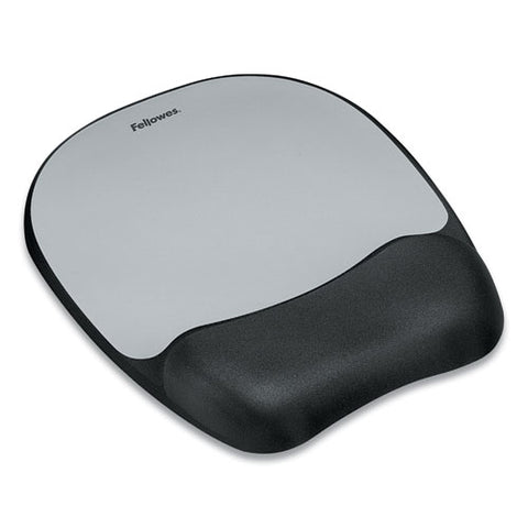 Memory Foam Mouse Pad Wrist Rest, 7 15-16 X 9 1-4, Black-silver
