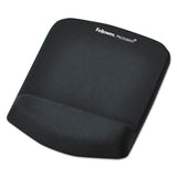 Plushtouch Mouse Pad With Wrist Rest, Foam, Black, 7.25 X 9.38