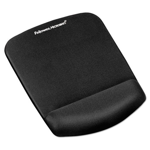 Plushtouch Mouse Pad With Wrist Rest, Foam, Black, 7.25 X 9.38