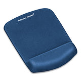 Plushtouch Mouse Pad With Wrist Rest, Foam, Blue, 7 1-4 X 9-3-8