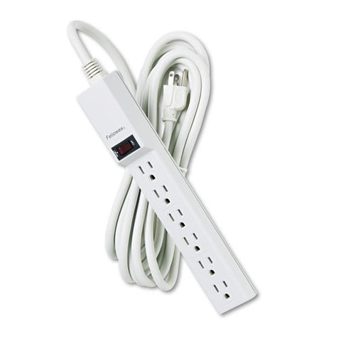 Six-outlet Power Strip, 120v, 15 Ft Cord, 1.88 X 10.88 X 1.63, Platinum