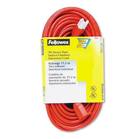 Indoor-outdoor Heavy-duty 3-prong Plug Extension Cord, 1-outlet, 50ft, Orange