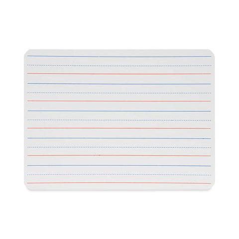 Magnetic Two-sided Red And Blue Ruled Dry Erase Board, 12 X 9, Ruled White Front/unruled White Back, 12/pack