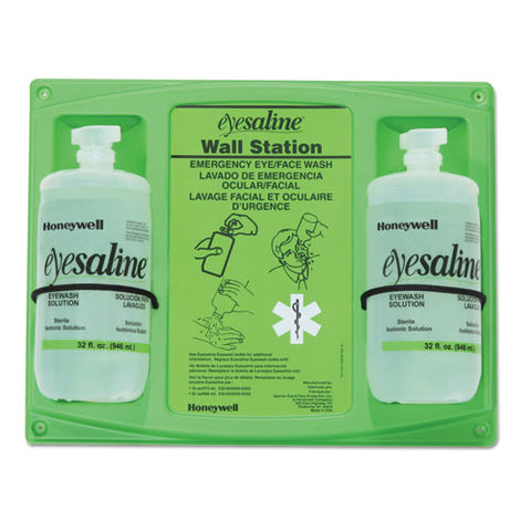 Saline Eye Wash Wall Station, 32oz Bottle, 2 Bottles-station, 4 Carton