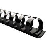 Combbind Standard Spines, 1-4" Diameter, 25 Sheet Capacity, Black, 100-box