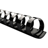 Combbind Standard Spines, 1-2" Diameter, 90 Sheet Capacity, Black, 100-box