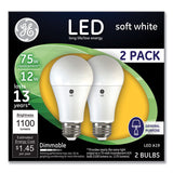 75w Led Bulbs, 12 W, A19 Bulb, Soft White, 2-pack