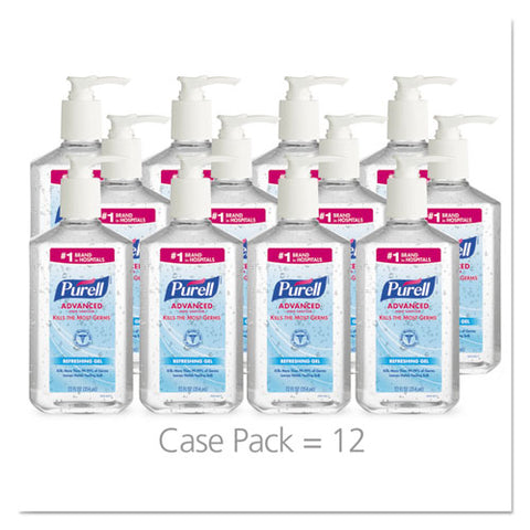 Advanced Refreshing Gel Hand Sanitizer, Clean Scent, 12 Oz Pump Bottle
