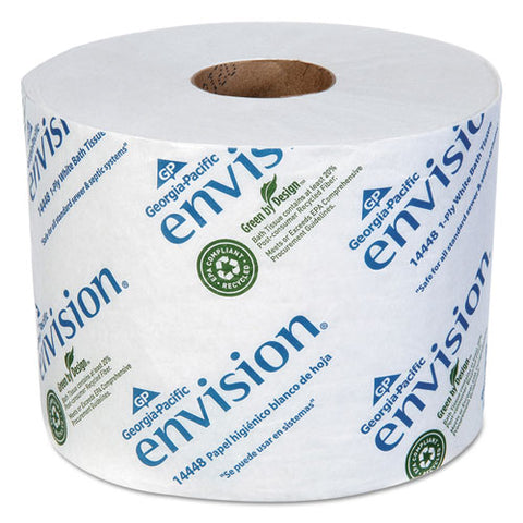 Pacific Blue Basic High-capacity Bathroom Tissue, Septic Safe, 1-ply, White, 1,500-roll, 48-carton