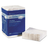 Acclaim 1-4 Fold Paper Dinner Napkins, White, 1-ply, 16"x16", 500-pk, 8 Pk-ct
