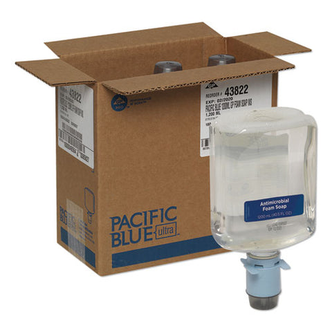 Pacific Blue Ultra Automated Antimicrobial Foam Soap Refill, E2 Rated, Fragrance-free, 1,200 Ml, 3-carton