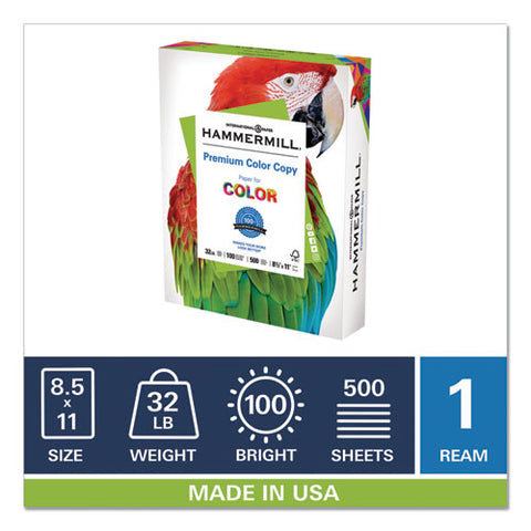 Premium Color Copy Print Paper, 100 Bright, 32lb, 8.5 X 11, Photo White, 500-ream