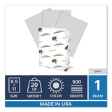 Colors Print Paper, 20lb, 8.5 X 11, Gray, 500-ream
