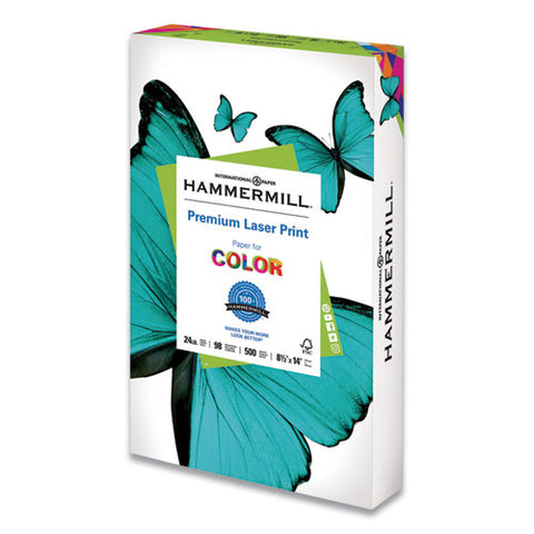 Premium Laser Print Paper, 98 Bright, 24lb, 8.5 X 14, White, 500-ream