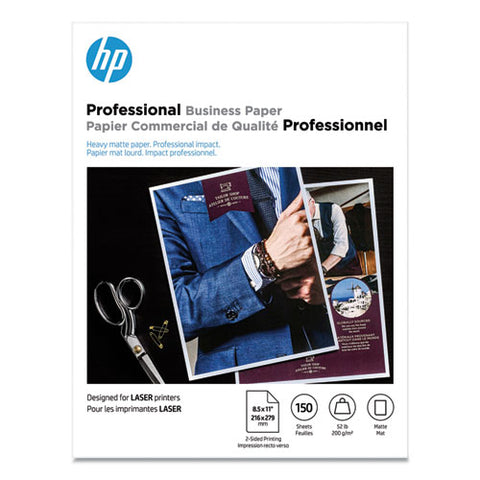 Professional Business Paper, 52 Lb, 8.5 X 11, Matte White, 150-pack