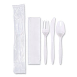 Economy Cutlery Kit, Fork-knife-spoon-napkin, White, 250-carton