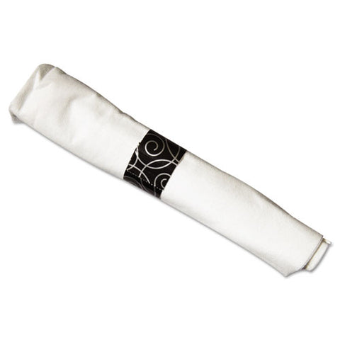 Caterwrap Heavyweight Cutlery Combo, Fork-spoon-knife-napkin, Black, 100-carton