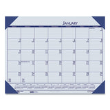 Recycled Ecotones Ocean Blue Monthly Desk Pad Calendar, 18.5 X 13, 2021