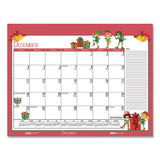 Earthscapes Seasonal Desk Pad Calendar, 22 X 17, Illustrated Holiday, 2021