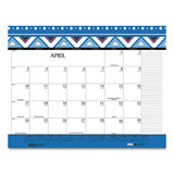 100% Recycled Geometric Desk Pad Calendar, 22 X 17, 2021