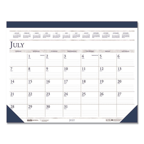 100% Recycled Academic Desk Pad Calendar, 18.5 X 13, 2021-2022
