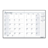 Recycled Ruled Planner With Stitched Leatherette Cover, 10 X 7, Black, 2020-2022