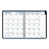 Recycled Wirebound Weekly-monthly Planner, 11 X 8.5, Black Leatherette, 2021
