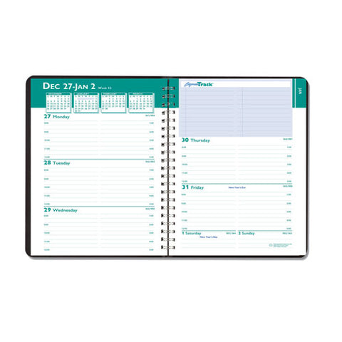 Recycled Express Track Weekly-monthly Appointment Book, 8 X 5, Black, 2021-2022
