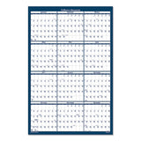 Recycled Poster Style Reversible-erasable Yearly Wall Calendar, 24 X 37, 2021