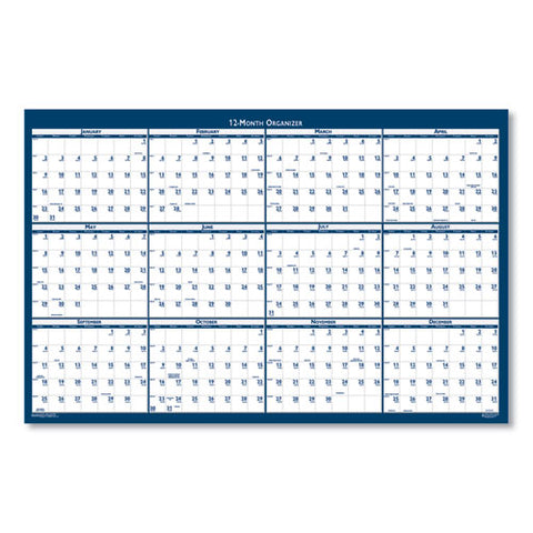 Recycled Poster Style Reversible-erasable Yearly Wall Calendar, 24 X 37, 2021