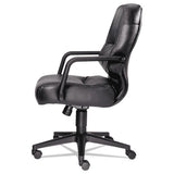 Pillow-soft 2090 Series Leather Managerial Mid-back Swivel-tilt Chair, Supports Up To 300 Lbs., Black Seat-back, Black Base