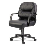 Pillow-soft 2090 Series Leather Managerial Mid-back Swivel-tilt Chair, Supports Up To 300 Lbs., Black Seat-back, Black Base