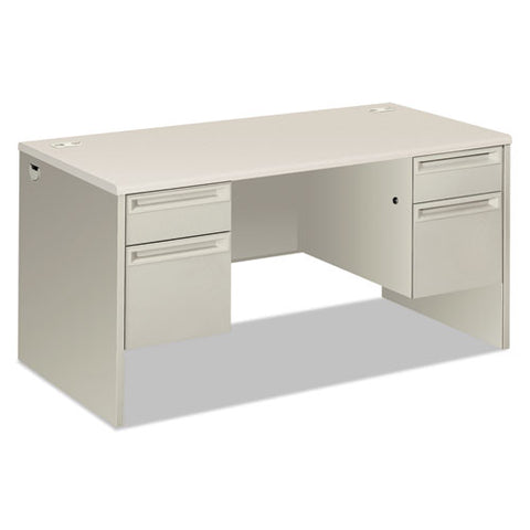 38000 Series Double Pedestal Desk, 60" X 30" X 30", Light Gray-silver