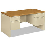 38000 Series Double Pedestal Desk, 60" X 30" X 29.5", Harvest-putty