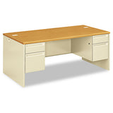 38000 Series Double Pedestal Desk, 72" X 36" X 29.5", Harvest-putty