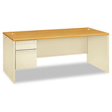 38000 Series Left Pedestal Desk, 72" X 36" X 29.5", Harvest-putty
