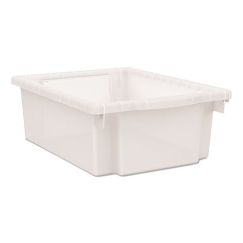 Flagship Storage Bins, 3 Sections, 12.75" X 16" X 6", Translucent White