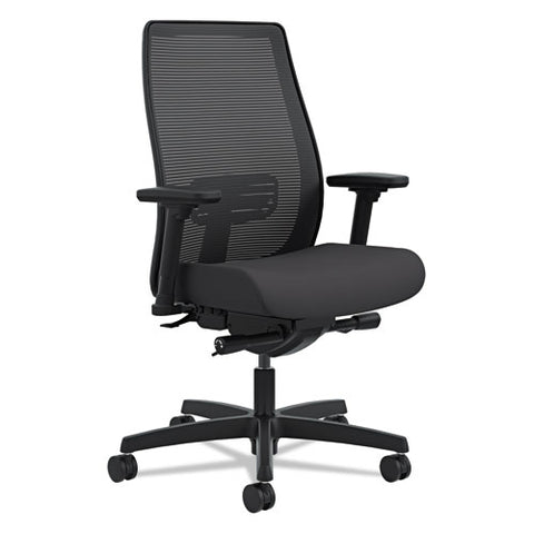Endorse Mesh Mid-back Work Chair, Supports Up To 300 Lbs., Black Seat-black Back, Black Base