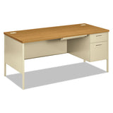 Metro Classic Series Right Pedestal "l" Workstation Desk, 66" X 30" X 29.5", Harvest-putty