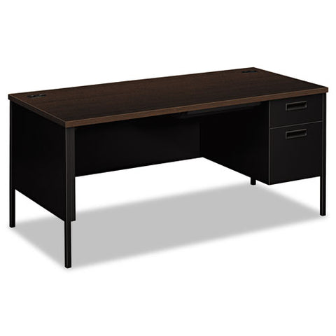 Metro Classic Series Right Pedestal "l" Workstation Desk, 66" X 30" X 29.5", Mocha-black