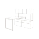 Voi O-leg Support For Low Credenza, 30" X 7", Platinum Metallic