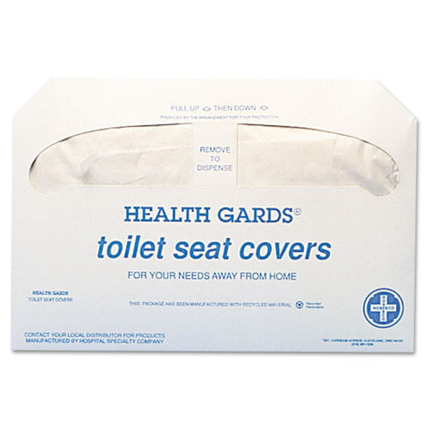 Health Gards Toilet Seat Covers, 14.25 X 16.5, White, 250 Covers-pack, 20 Packs-carton