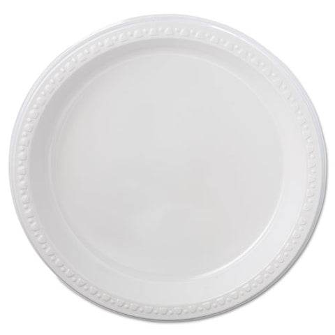 Heavyweight Plastic Plates, 9" Diameter, White, 125-pack, 4 Packs-ct