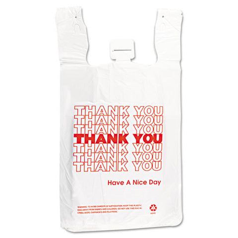 Hdpe T-shirt Bags, 14 Microns, 12" X 23", White, 500-carton