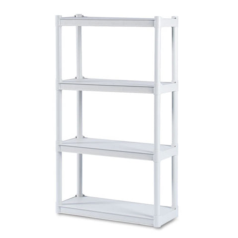 Rough N Ready Four-shelf Open Storage System, Resin, 32w X 13d X 54h, Platinum